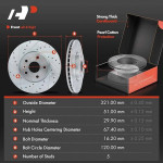 A-Premium Front and Rear Drilled and Slotted Disc Brake Rotors + Ceram