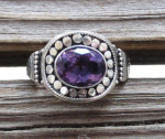 WOMEN'S STERLING SILVER WITH AMETHYST RING SIZE 5