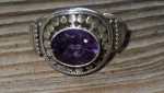 WOMEN'S STERLING SILVER WITH AMETHYST RING SIZE 5