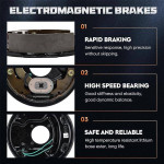Youxmoto 10" X 2-1/4" Trailer Hub Brake Drum Kit 5 on 5, for 3,500 lbs