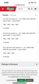 Honda civic parts