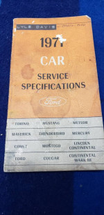 Vintage Ford 1971 Full Line Service Specifications Book