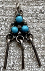 Turquoise and Silver Zuni Pendant Vintage and Rare