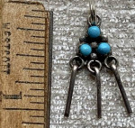 Turquoise and Silver Zuni Pendant Vintage and Rare