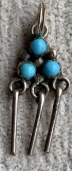 Turquoise and Silver Zuni Pendant Vintage and Rare