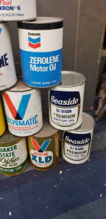 Vintage Cardboard Oil Cans Valvoline Quaker State Chevron 76 Pennzoil