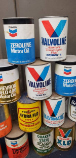 Vintage Cardboard Oil Cans Valvoline Quaker State Chevron 76 Pennzoil