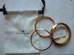 NEW Kate Spade Raise the Bar 3 Bangle Bracelets Gold with Tag Gift Bag