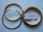 NEW Kate Spade Raise the Bar 3 Bangle Bracelets Gold with Tag Gift Bag