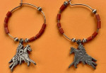 Vintage Earrings/Indigenous American Indian Rider on a Horse