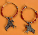 Vintage Earrings/Indigenous American Indian Rider on a Horse