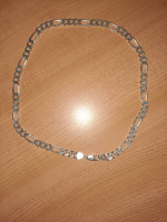 20" silver plated 7mm figaro necklace