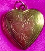 Heart Locket Charm Small Gold Colored ~ Opens