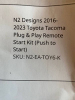 Tacoma remote start