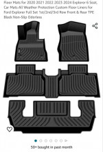 Floor Mats for 2020 2021 2022 2023 2024 Explorer 6 Seat, Car Mats All
