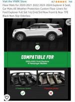 Floor Mats for 2020 2021 2022 2023 2024 Explorer 6 Seat, Car Mats All