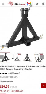 Point Quick Trailer Hitch Adapter Category 1 Tractor