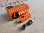10 NOS Vintage #6 Titan Spark Plugs 14MM Thread Car Truck