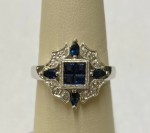 Amazing White Gold Sapphire Fashion Ring