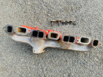 Chevy straight 6 intake & exhaust manifold with carburetor