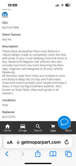 Ram F & R floor mats