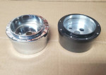 1969-up GM column 9 hole chrome and black steering hubs NEW