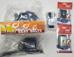 3 point Autoloc seatbelts with center lap belt, mounting plates NEW