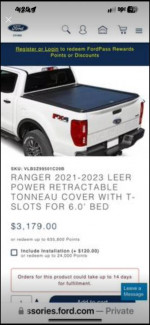 Ford Ranger Power Retractable Bed Cover