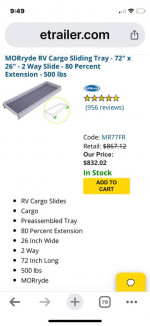 MorRyde RV or work truck 2 way slide out drawer