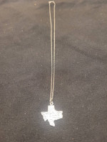 Estate Vintage Sterling Silver TEXAS Charm on 18.25in Round Link Chain