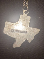Estate Vintage Sterling Silver TEXAS Charm on 18.25in Round Link Chain