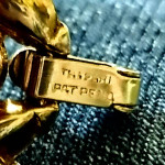 1950’S CROWN TRIFARI PAT. PEND MARQUISE CRYSTAL RHINESTONE SWIRL LINK BRACELET