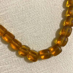 GENUINE 14K Gold Chain Necklace with Amber Gem Stones