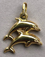 NEW!! 14K Double Dolphins Charm Pendant