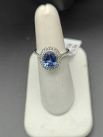 Simulated 2 Carats Tanzanite Ring oval cut