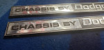 Vintage New Old Stock "Chassis By Dodge" Metal Badge Emblem