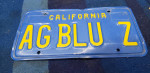Vintage California Blue & Yellow Personalized License Plate  AGBLU Z
