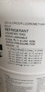 R12 Freon Refrigerant 30lb Bottle