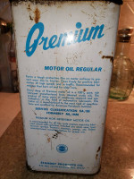 Ultra Rare 2 Gallon Premium Motor Oil Can From '50's