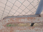 1960 ford pickup hood,media cleaned,rust repair started in the front e