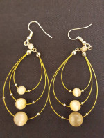 5 Pair Unique Gold Tone Dangle Pierced Earrings