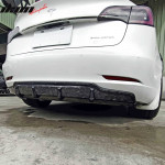 Tesla Model3 V Style Rear Bumper Diffuser - Forged Carbon Fiber