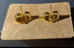 NEW 14 Kt Gold Studs Titanium Quartz Crystal