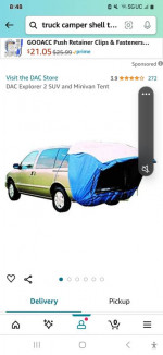 Truck with camper tent