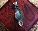 NEW Sterling Silver 925 Pendant Necklace -  Agate and Topaz