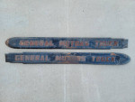 Original 1938-1946 GMC Pickup Truck Hood Side Emblem Molding Trim Pair