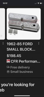 Ford small block tall aluminum valve covers new