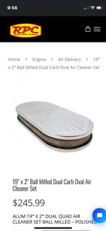 DUAL AIR CLEANER ALUMINUM NEW ADJUSTABLE FOR DIFFERENT CARB SPACING