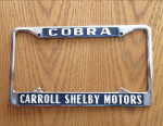 Cobra Carroll Shelby Motors license plate frame