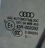 Original 2017-2019 AUDI Q7 Rear Right DOOR WINDOW GLASS OEM